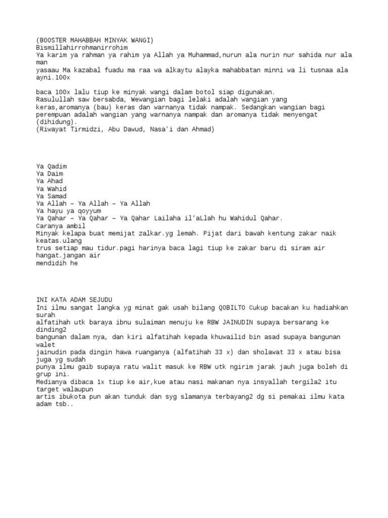 Booster Mahabbah Minyak Wangi