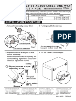 Hg-Tqj100 Adjustable One Way T O R Q U E H I N G E Installation Instructions