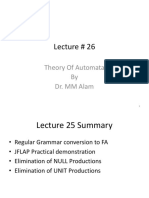 Lecture # 26: Theory of Automata by Dr. MM Alam