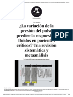 ¿La Variación de La Presión Del Pulso Predice La Respuesta A Uidos en Pacientes Crí Ticos? Una Revisión Sistemática y Metaanálisis