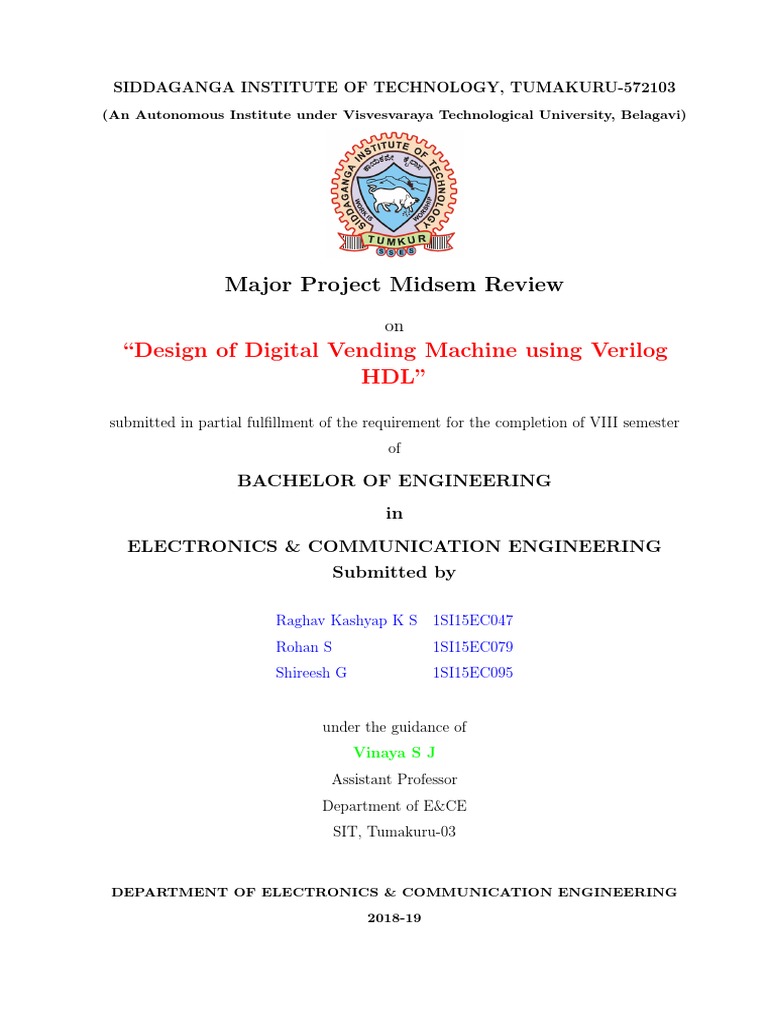 Design of Digitalised Vending Machine Using Verilog PDF Radio