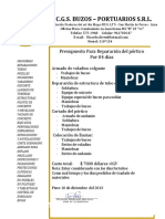 Presupuesto General Del Portico 10 de Diciembre Del 2013