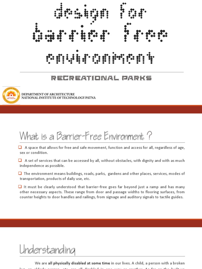 Designing Barrier-Free Recreational Spaces | PDF | Accessibility ...