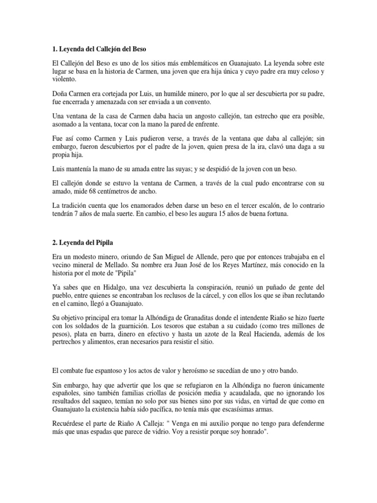 Son 11 Leyendas Famosas De Guanajuato Que Van De La Muerte Pdf