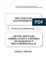 Mecánico de Mantenimiento: CÓDIGO: 89001496