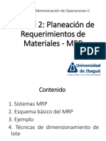 Unidad 2 Inventarios - Demanda Dependiente MRP PDF