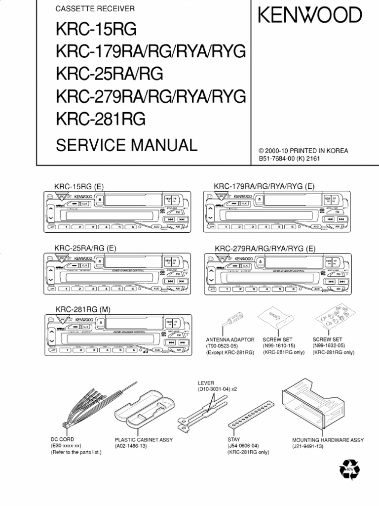 KRC 15 - KRC 179 - KRC 25 - KRC 279 - KRC 281RG | PDF