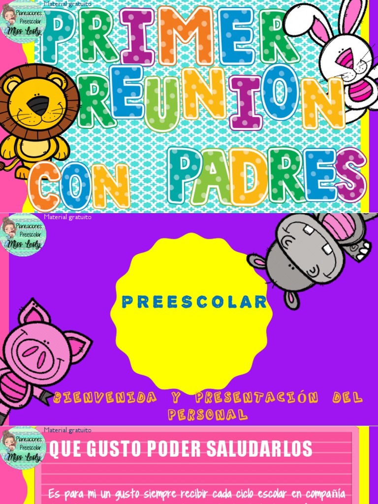 Bienvenida y Actividades en Preescolar | PDF | Educación de la primera ...