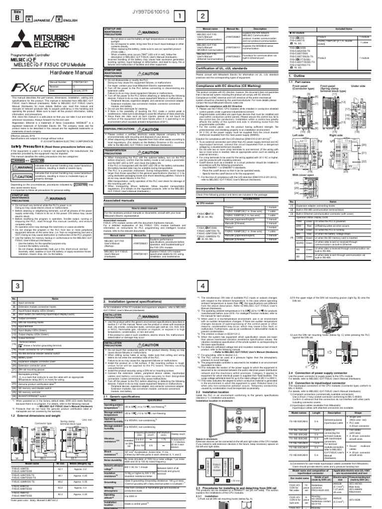 Cpu - Fx5u | PDF | Electrical Connector | Programmable Logic Controller