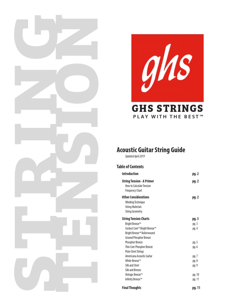 Ghs Acoustic Guitar String Guide PDF Hertz String Instruments