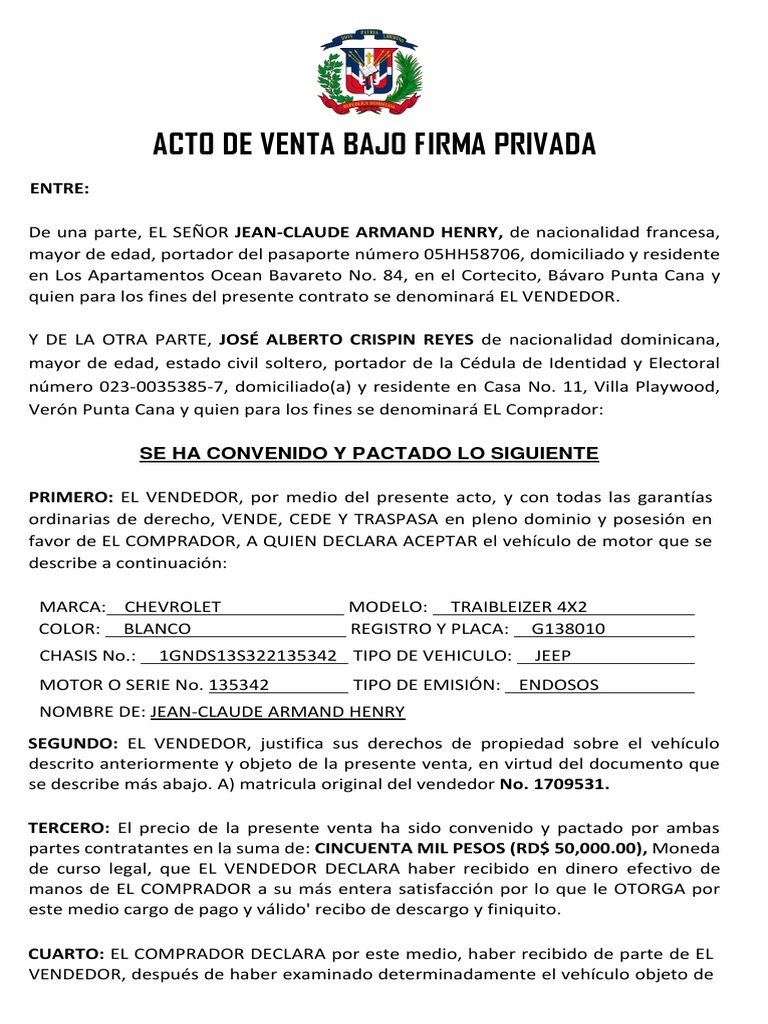 Acto de Venta | PDF | Justicia | Crimen y violencia