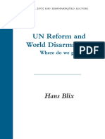 UN Reform and World Disarmament: Hans Blix