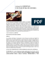 CAS 2140-2014 LA LIBERTAD - OBLIGACIÓN DE DAR SUMA DE DINERO