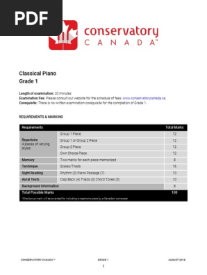 Grade 1 Classical Piano