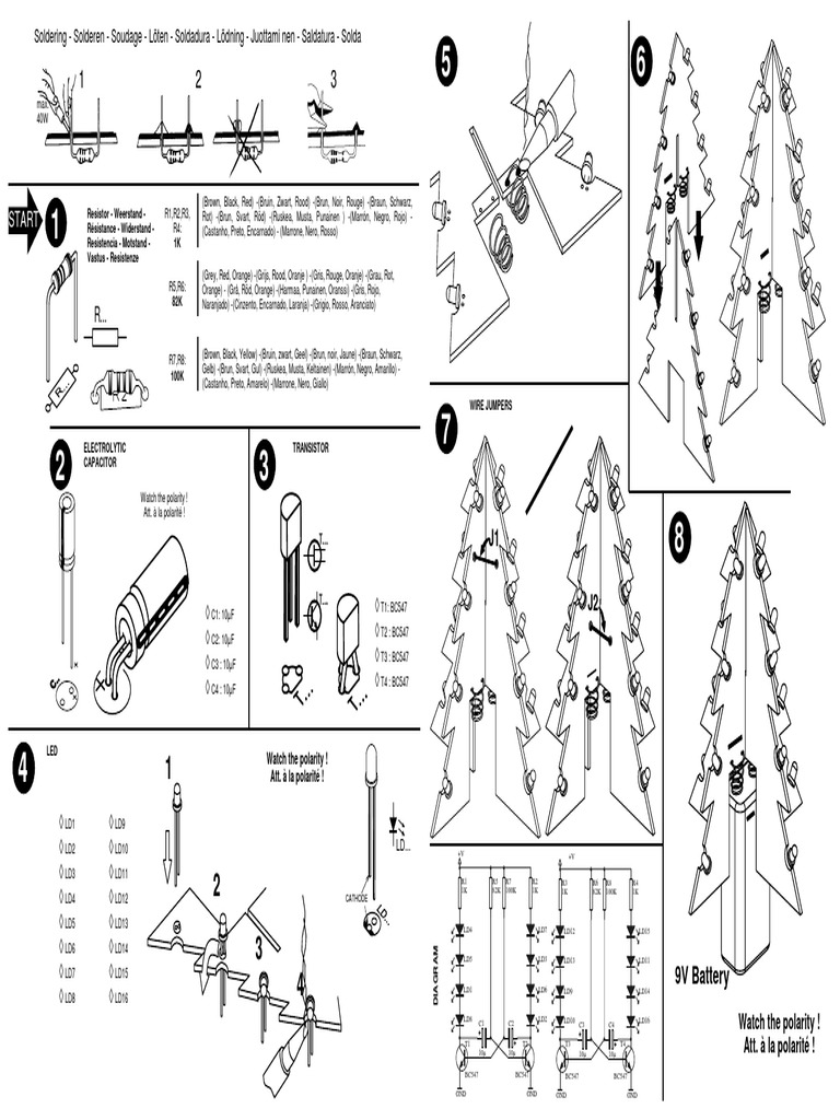 3D LED Christmas Tree Kit PDF Electricity