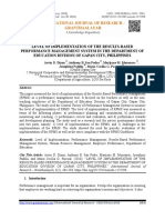 Level of Implementation of The Results-Based Performance Management System in The Department of Education Division of Gapan City, Philippines