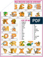 Alphabet Vocabulary Esl Matching Exercise Worksheet For Kids