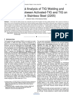 Experimental Analysis of TIG Welding and Comparison Between Activated-TIG and TIG on Duplex Stainless Steel (2205)