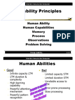 Usability Principles: Human Ability Human Capabilities Memory Process Observations Problem Solving