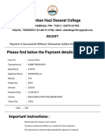 Sundarban Hazi Desarat College: Receipt