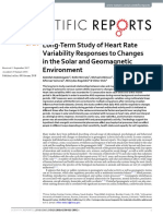 Long Term Study of HRV Responses To Changes in Solar Geomagnetic Enviroment