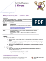 Lesson Plans: A2 Flyers Speaking Part 1 - Teacher's Notes