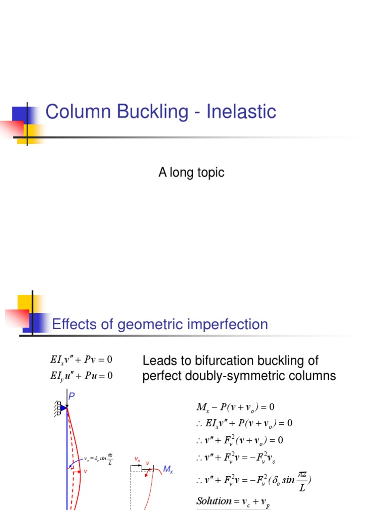 Analysis of Inelastic Buckling Behavior of Columns with Geometric ...