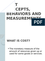 Cost Concepts Behaviors and Measurements