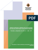 Límite Plástico e Índice de Plasticidad de Suelos Afectados Por Derrames de Hidrocarburo PDF