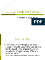 Getting Ready For Service: Chapter 5 Highlights