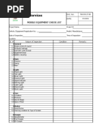 DES Services: Mobile Equipment Check List