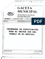 Hatillo (Sect - Sur) PARTE I 1998 - Ordenanza de Zonificación
