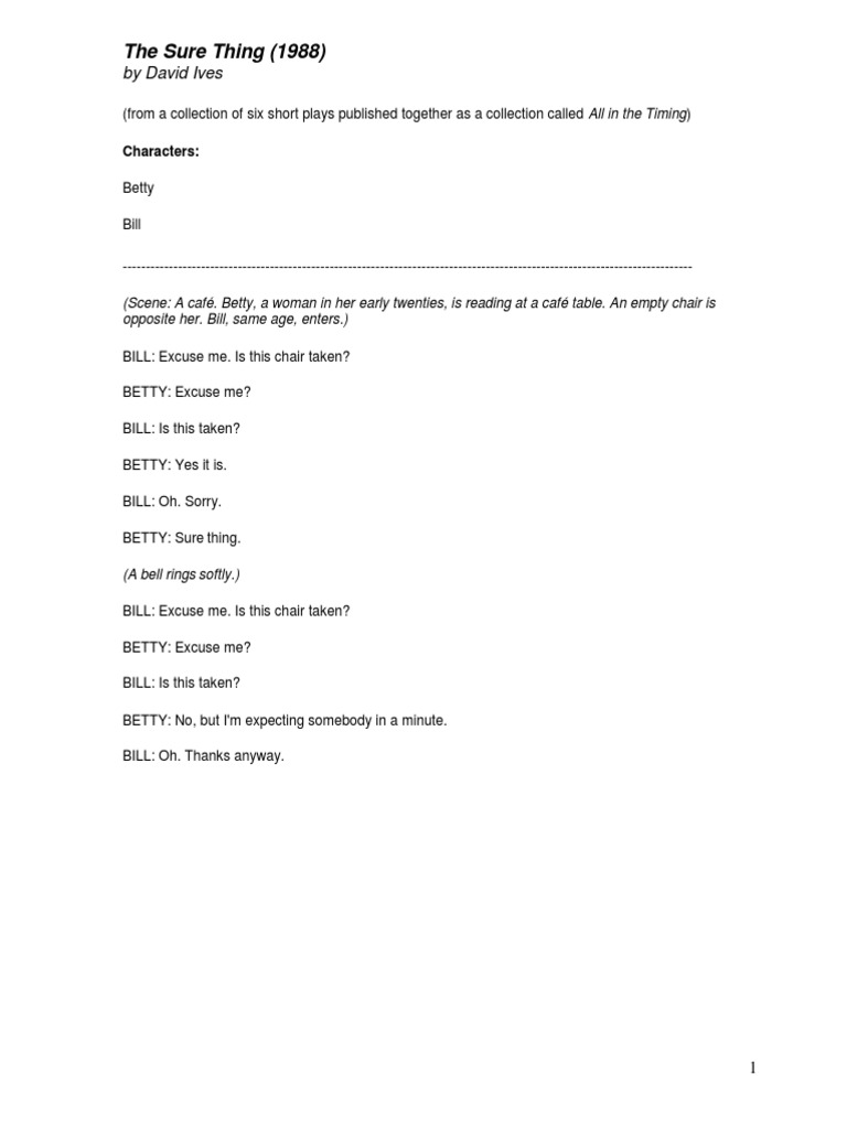 Sure Thing David Ives | PDF