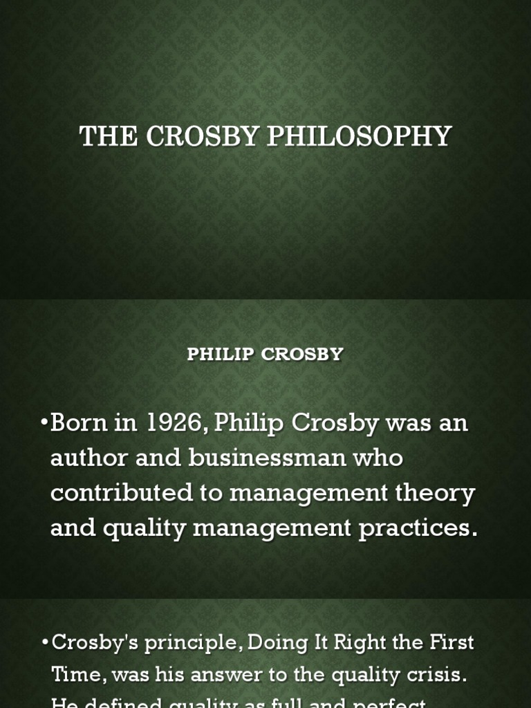The Crosby Philosophy PDF Quality Management Economies