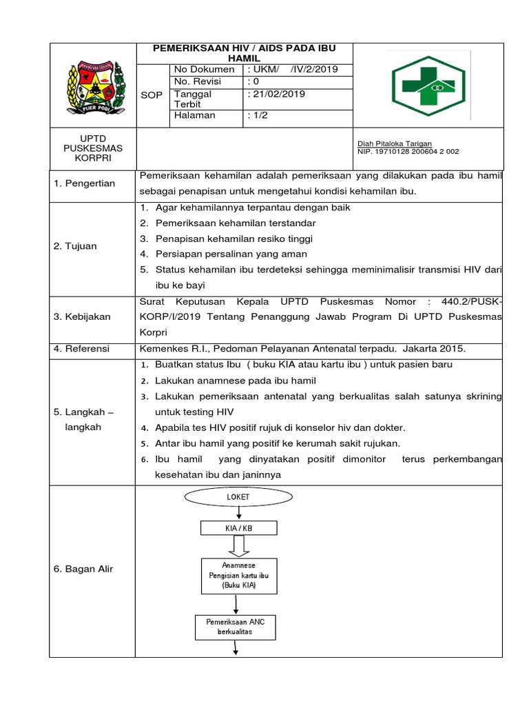 Sop Pemeriksaaan HIV AIDS Pada Ibu Hamil | PDF | Sains & Matematika