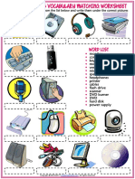 Computer Parts Vocabulary Esl Matching Exercise Worksheet For Kids