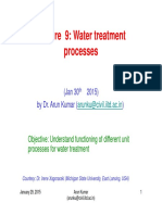 Lecture 9: Water Treatment Processes: (Jan 30 2015) by Dr. Arun Kumar