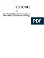 F. Professional Services: (Law The Court, Education Teaching, School Administration, Guidance and Counselling)