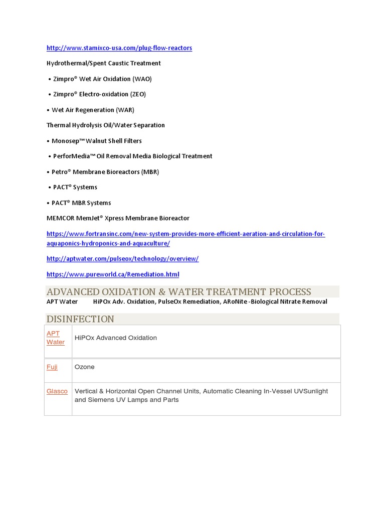 Advanced oxidation water treatment process disinfection pdf