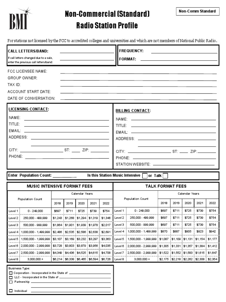 (Standard) Radio Station Profile PDF Radio