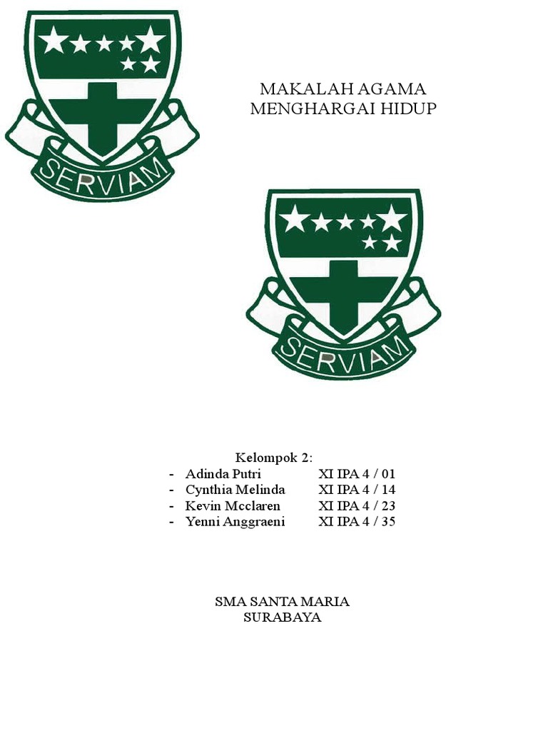 Makalah Agama Menghargai Hidup