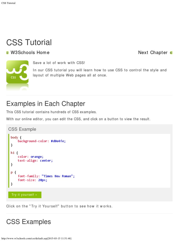 CSS Tutorial PDF Cascading Style Sheets Html