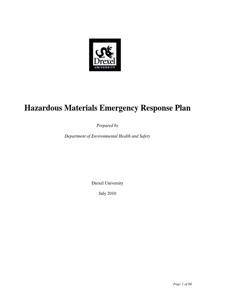 Hazardous Materials Emergency Response Plan PDF Dangerous Goods