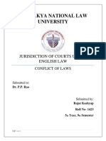 Jurisdiction of Courts and Conflict of Laws Under English Law