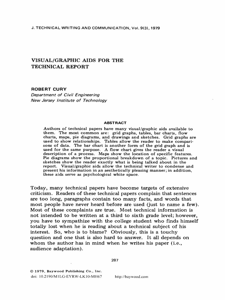 Visual/Graphic Aids For The Technical Report Robertcury Download