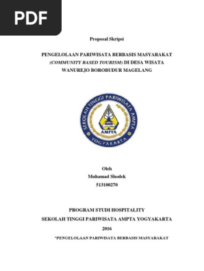 Pengelolaan Pariwisata Berbasis Masyarak Docx