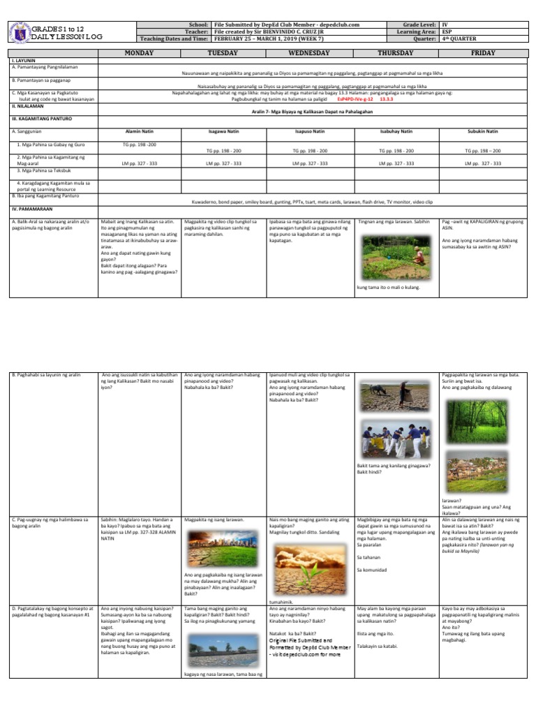 DLL - Esp 4 - Q4 - W7 | PDF