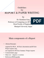 Report & Paper Writing: Guidelines For