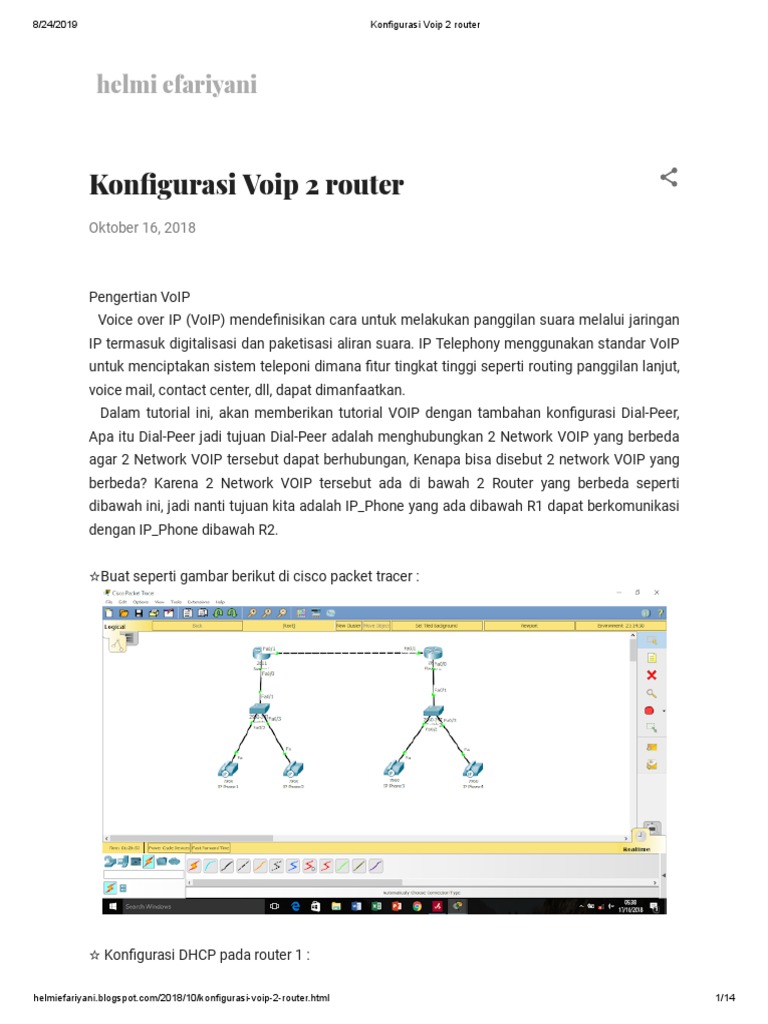 Konfigurasi VoIP pada 2 Router Cisco | PDF
