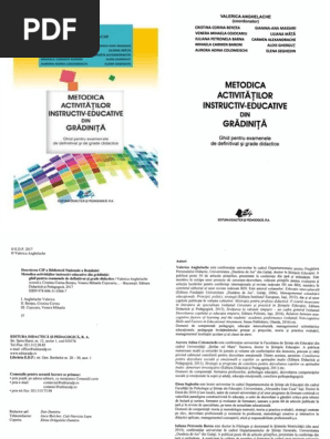 Metodica Activitatilor Instruct Educattive In Gradinita 2017 2 1 Pdf